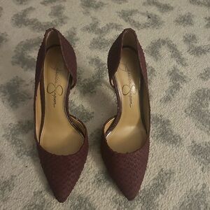 Jessica Simpson Dark Purple Textured Heels